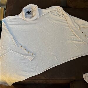 Alfani Ivory Cowl Neck Sweater with Button Accents